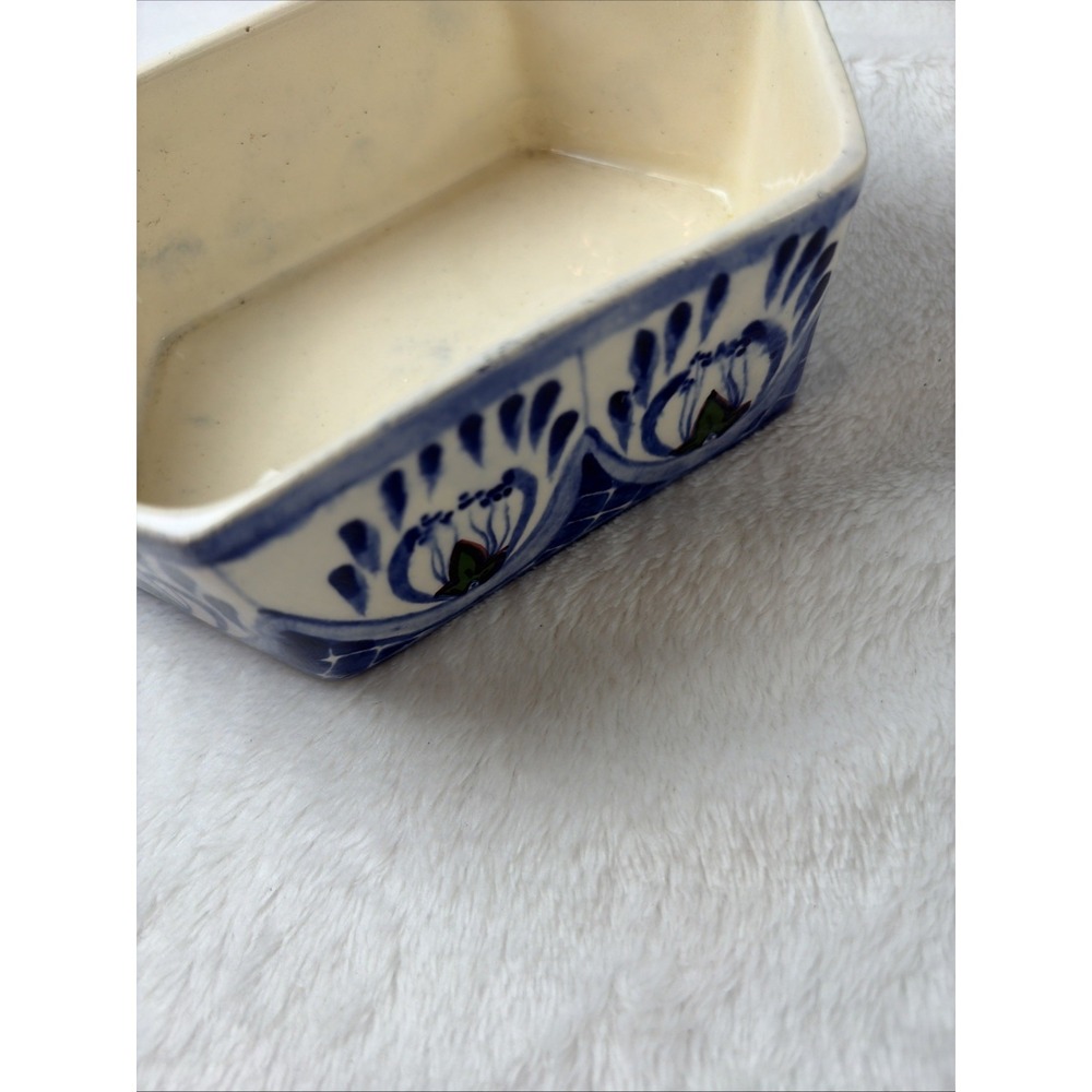 Vintage 90s Mexican Talavera Hexagonal Ceramic Trinket Box Lidded Jewelry Dish - Picture 8 of 15